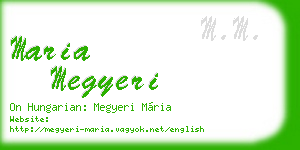 maria megyeri business card